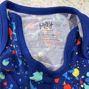 Little Sleepies Blue Paint Party Long sleeve Bodysuit